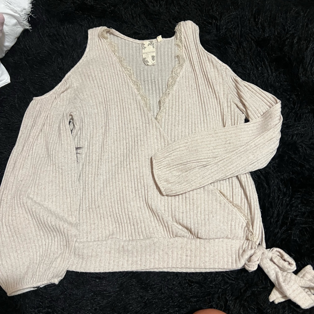Cream lace long sleeve